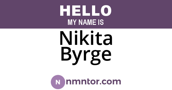 Nikita Byrge