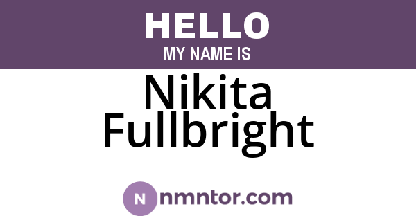 Nikita Fullbright