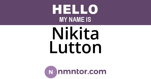 Nikita Lutton