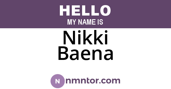 Nikki Baena