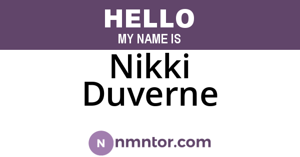 Nikki Duverne