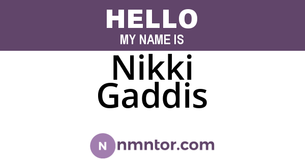 Nikki Gaddis