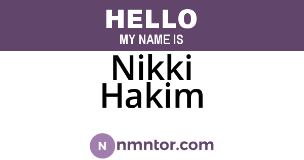 Nikki Hakim