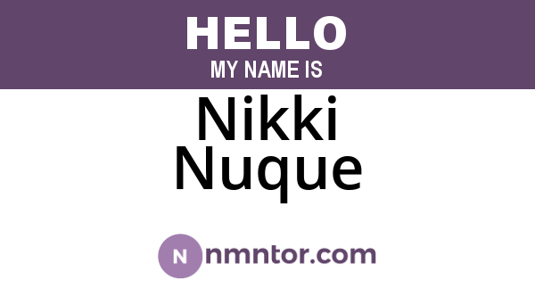 Nikki Nuque