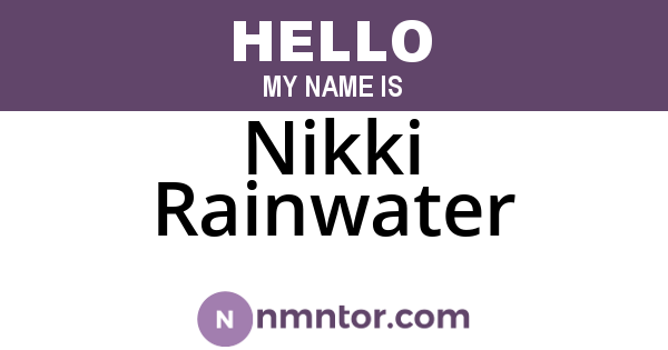 Nikki Rainwater