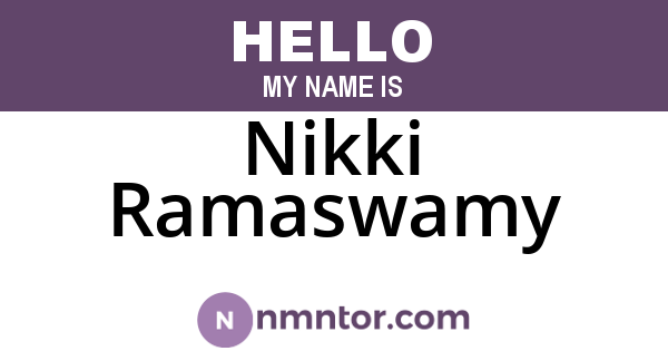 Nikki Ramaswamy