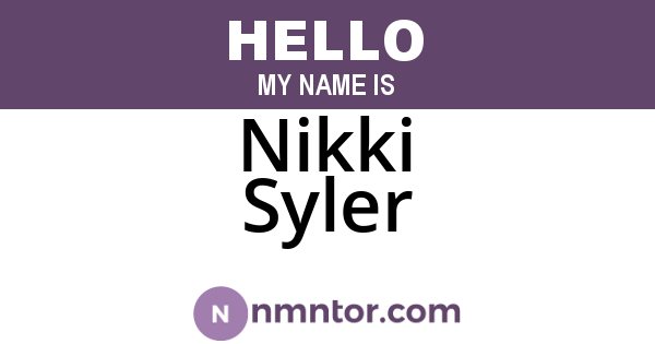 Nikki Syler