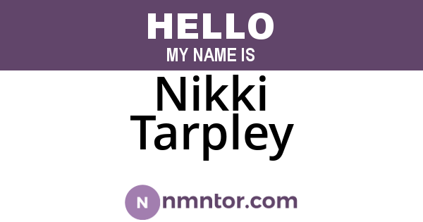 Nikki Tarpley