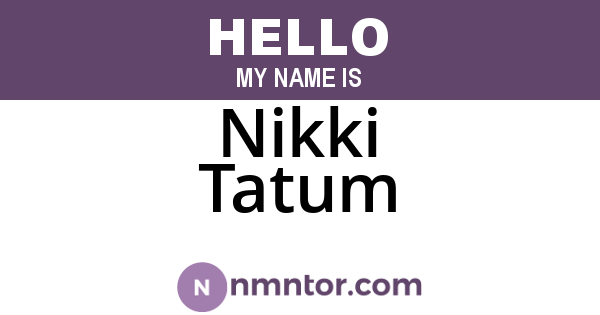 Nikki Tatum