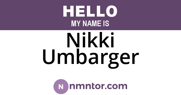 Nikki Umbarger