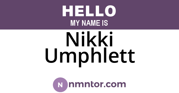 Nikki Umphlett
