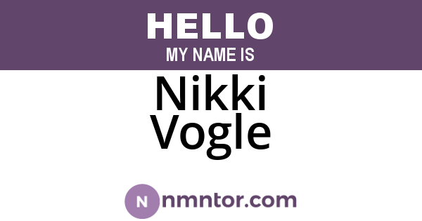 Nikki Vogle