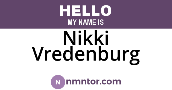 Nikki Vredenburg