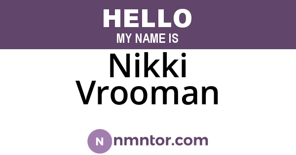 Nikki Vrooman