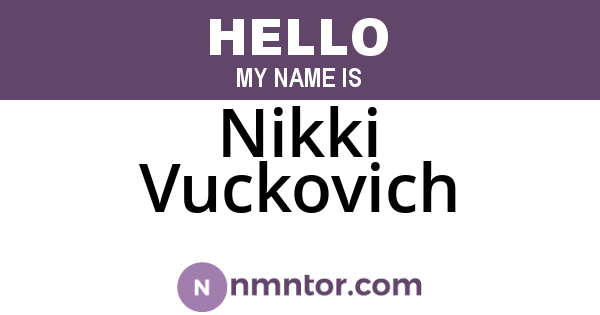 Nikki Vuckovich