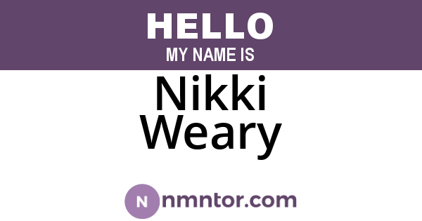Nikki Weary