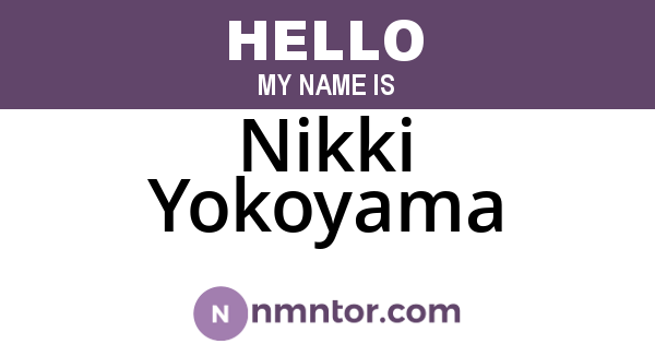 Nikki Yokoyama
