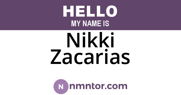 Nikki Zacarias