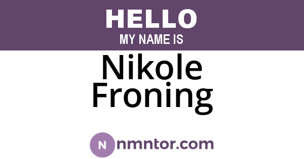 Nikole Froning