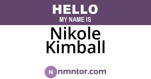 Nikole Kimball