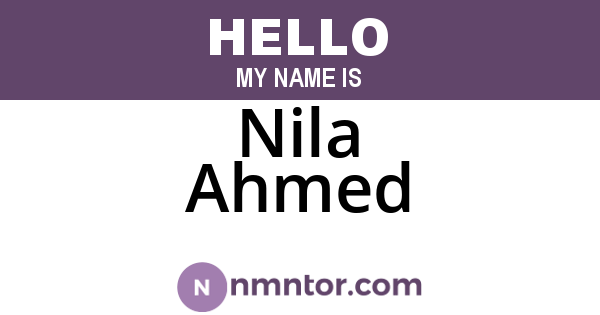 Nila Ahmed
