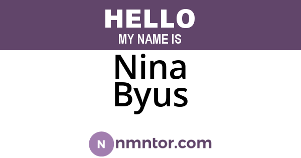 Nina Byus