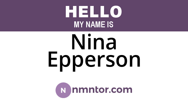Nina Epperson