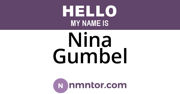 Nina Gumbel