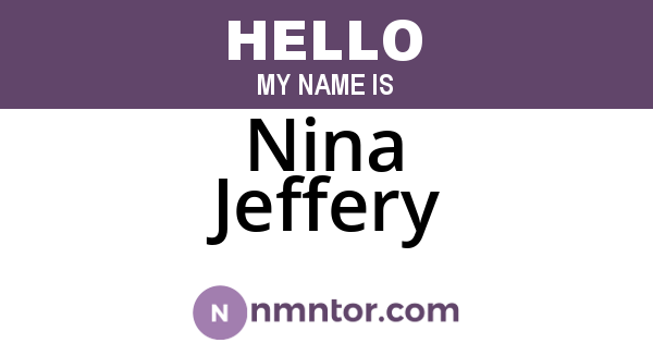 Nina Jeffery