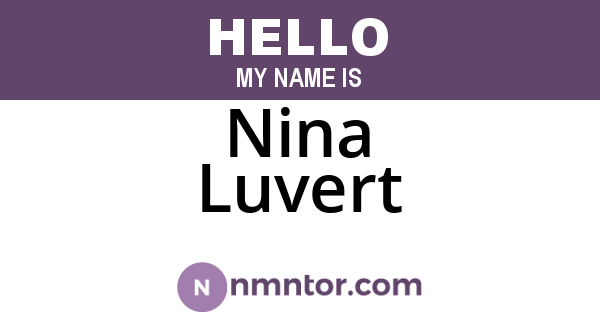 Nina Luvert