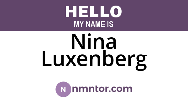 Nina Luxenberg