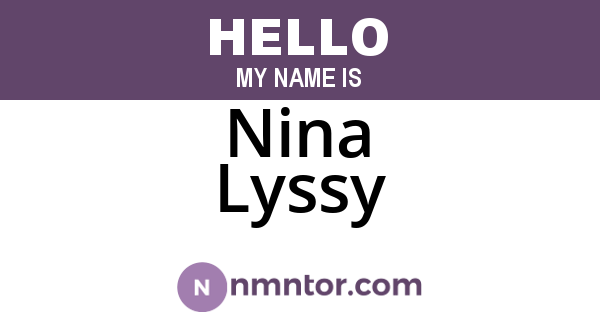 Nina Lyssy
