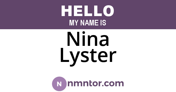 Nina Lyster