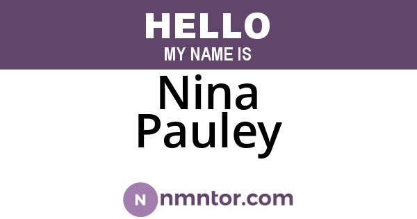 Nina Pauley