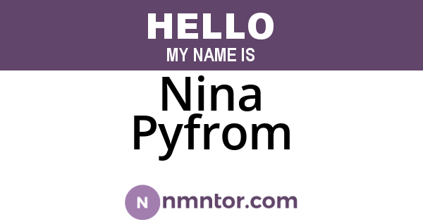 Nina Pyfrom