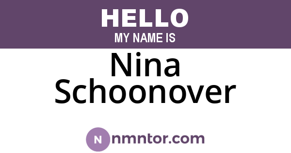 Nina Schoonover
