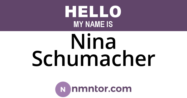 Nina Schumacher