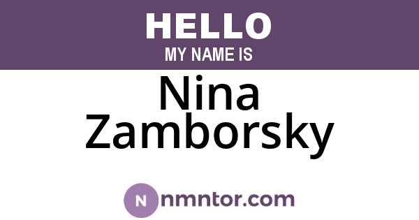 Nina Zamborsky