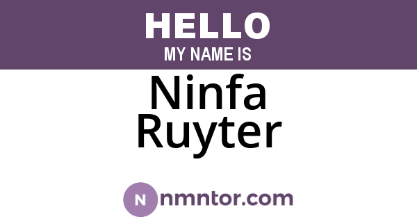 Ninfa Ruyter