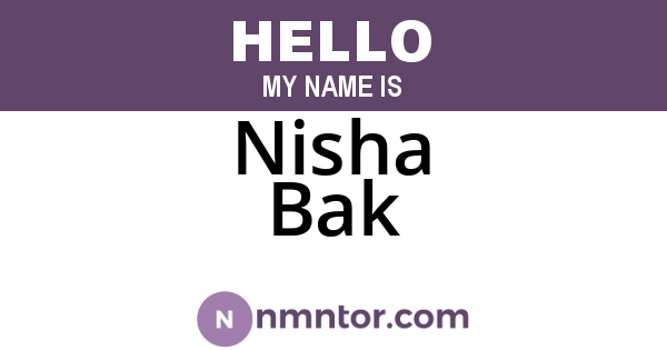 Nisha Bak