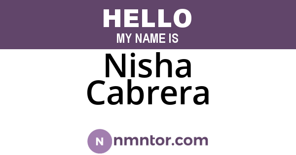 Nisha Cabrera