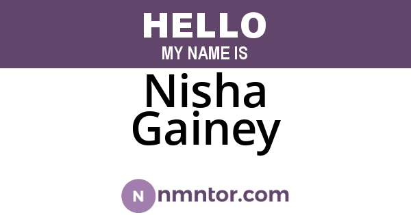 Nisha Gainey
