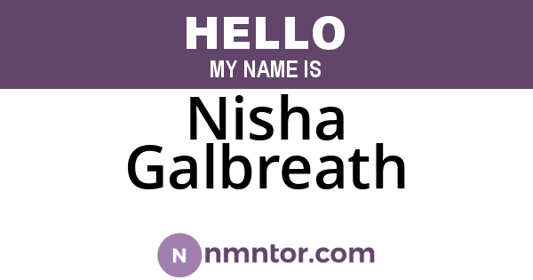Nisha Galbreath