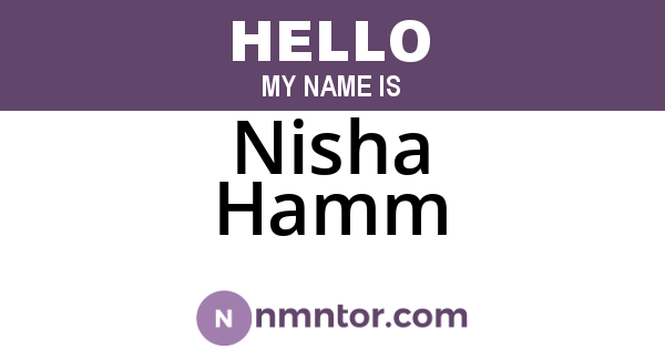 Nisha Hamm