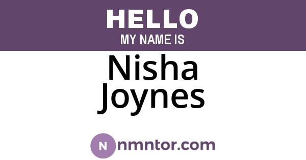Nisha Joynes