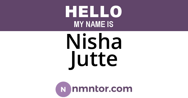 Nisha Jutte