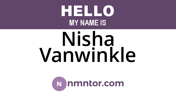 Nisha Vanwinkle