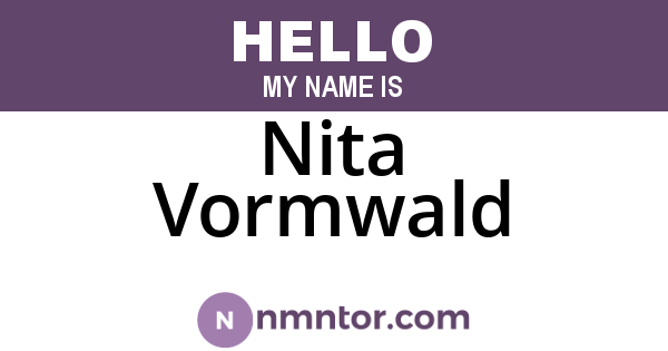 Nita Vormwald