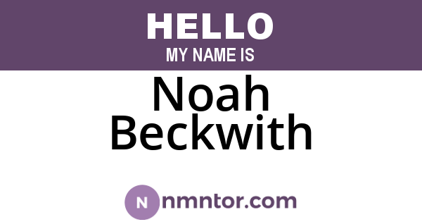 Noah Beckwith