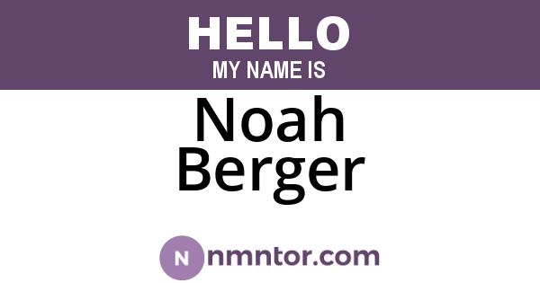 Noah Berger